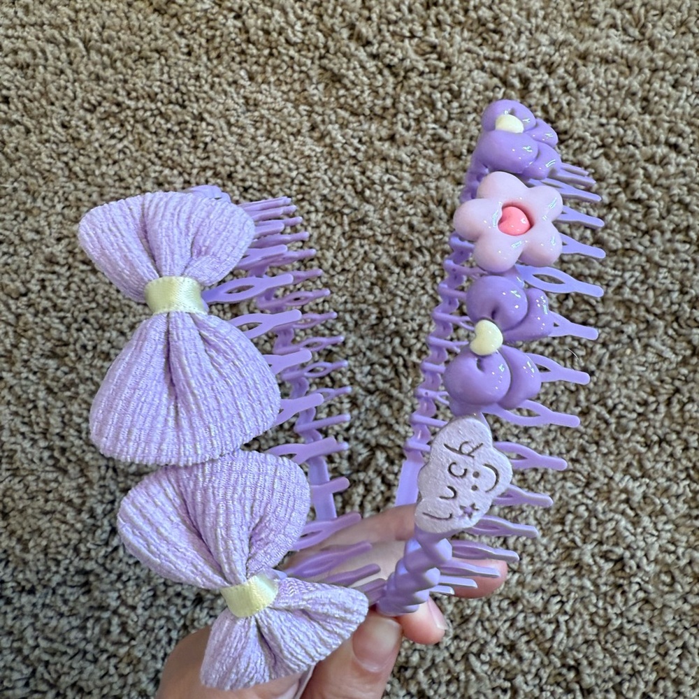 Girls Purple Hair Comb Clips Set of 2